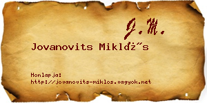 Jovanovits Miklós névjegykártya